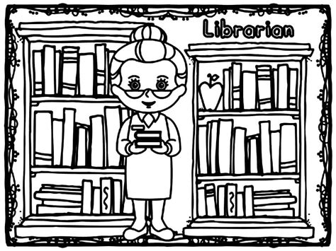 librarian coloring pages coloring home