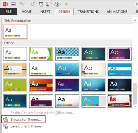applying themes  word excel  powerpoint   windows