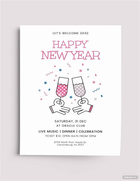 year flyer template   word illustrator psd