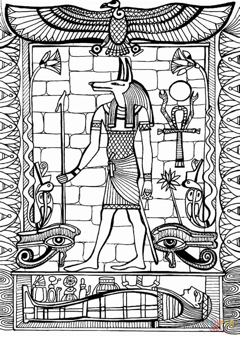anubis god  ancient egypt coloring page  printable coloring pages