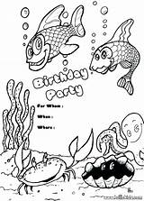 Birthday Coloring Happy Pages Invitation Party Fish Invitations Nana Color Princess Barbie Aunt Printable Print Clipart Getcolorings Colour Library Hellokids sketch template