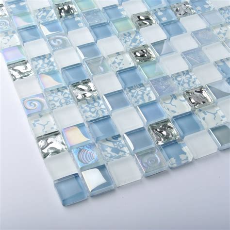 Tst Crystal Glass Tiles Blue Glass Mosaic Tile Iridescent