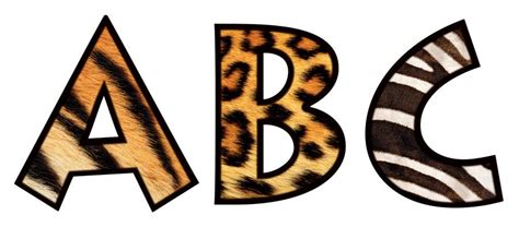animal print letters printable clipart