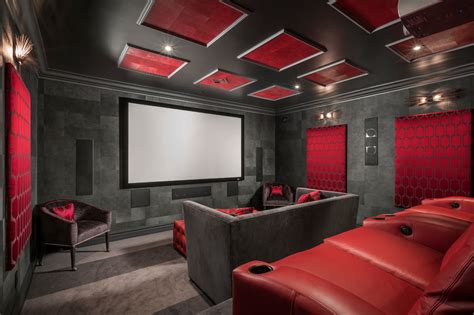 comfy home theater home theater contemporary  striped