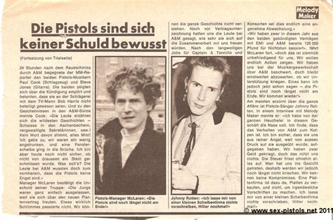 god save the sex pistols pop rocky german music paper 21 april 1977 sex pistols sacked by aandm