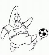 Coloring Soccer Pages Spongebob Football Playing Patrick Colouring Team Printable Book Cartoon Sheets Kids Comments Getcolorings sketch template