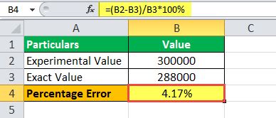 percent error formula      calculate