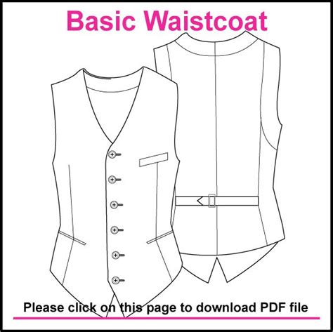 printable mens vest pattern  printable templates