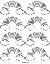 Rainbow Template Coloring Printable Small Clouds Pages Templates Kids Mombrite sketch template
