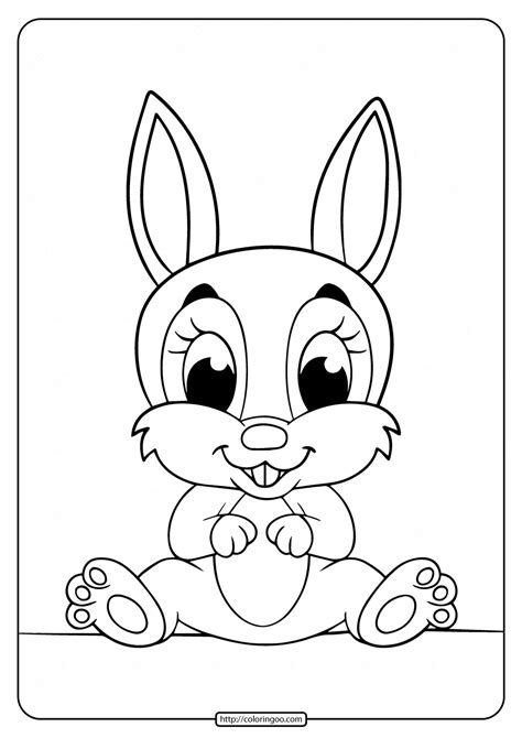 printable  cute rabbit coloring pages