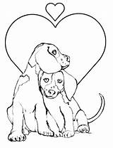 Coloring Pages Valentine Puppy Color Valentines Dog Printable Dogs Puppies Printables Animals Cute Kids Drawing sketch template
