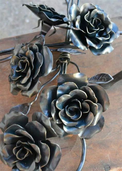 blacksmithed roses art metal metal garden art scrap metal art metal