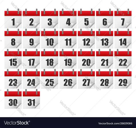 calendars    days  month calendar vector image