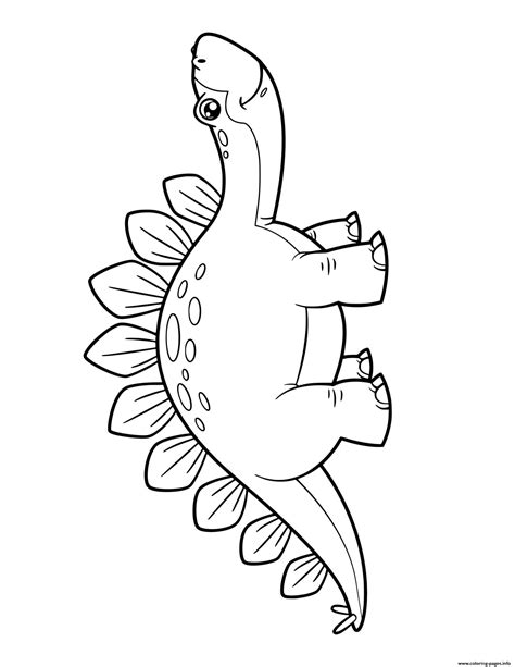 dinosaur cartoon stegosaurus coloring page printable