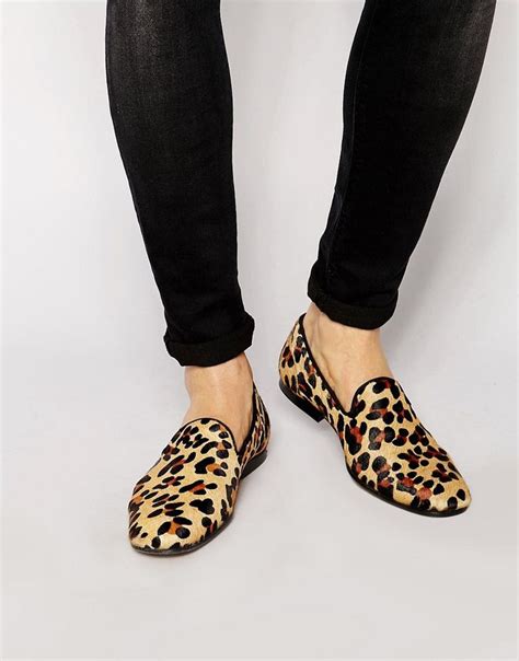 asos loafers  leopard skin effect  asoscom asos loafers loafers mens casual shoes