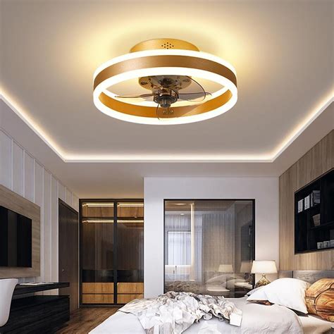 circular dimmable led modern ceiling fan light chandelier  fan flush mount ceiling fan