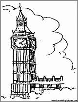 Ben London Coloring Pages Clock Big Tower Bridge Drawing Color Netart Colouring Kids Printable Drawings Bouncy Easy Getcolorings Choose Board sketch template