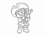 Pirate Monkey Pet Boy His Coloring Coloringcrew sketch template