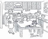 Clipart Coloring Pages Table Kitchen Wipe Colouring Kids Wiping Color Print Clipground Cooking Onlycoloringpages Cliparts sketch template