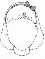 Blank Head Coloring Face Girl Clipart Worksheet Child Activity sketch template