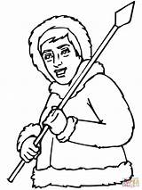 Inuit Coloring Pages Spear Eskimo People Igloo Drawing Printable Spears Britney Getcolorings Color Template Drawings Important 1600px 58kb 1200 sketch template