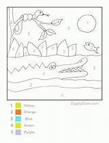 Alligator Number Color Worksheet Coloring Preschool Printable Pages Crocodile Kids Reptiles Theme Jungle Legend Ziggityzoom School Themes Activities Choose Board sketch template