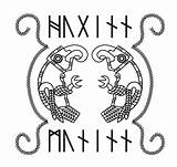 Muninn Huginn Runes sketch template