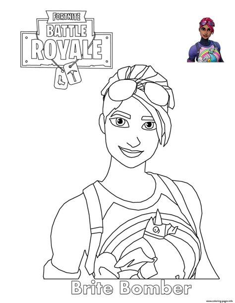 print brite bomber fortnite battle royale coloring pages coloring