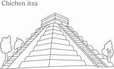 Itza Chichen Coloring Kids Pages Printable Drawing Maya Pyramid Temple Studyvillage Wonders Sheet Sun Seven Para Colorear Template Dibujo Del sketch template