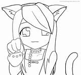 Girl Anime Cat Drawing Cute Girls Coloring Pages Neko Getdrawings sketch template