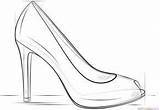 Coloring Heel Shoe High Shoes Pages Drawing Outline Printable Draw Heels Clipart Tutorials Barbie Sneakers Step Choose Board Popular Print sketch template