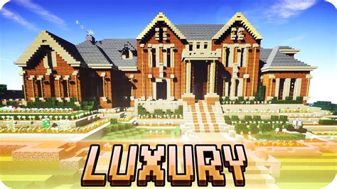 minecraft large luxury mansion brick house design   youtube