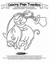 Coloring Yeehaw Tuesday Dulemba Adapted Cowboy Biro Pig Creations Pen Another Click sketch template