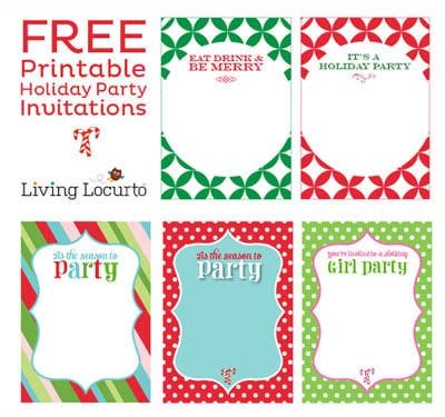 printable christmas party invitations christmas party