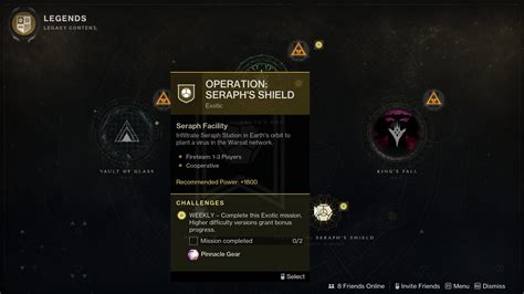 operation seraphs shield exotic mission rotation  rewards