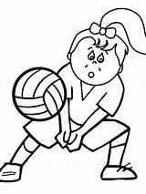 Clipart Cartoon Coloring Volleyballs Volleyball Pages Sports Library Cliparts sketch template