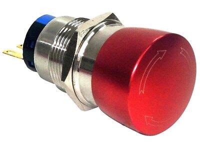 mm red push button rotary emergency electric shut  control metal switch usa ebay