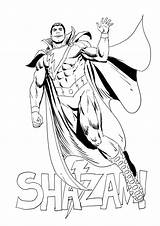 Shazam Colorir Superhero Cheerful Colorironline sketch template