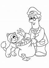 Coloring Postman Pat Mail Pages Carrier Getdrawings Color Popular sketch template