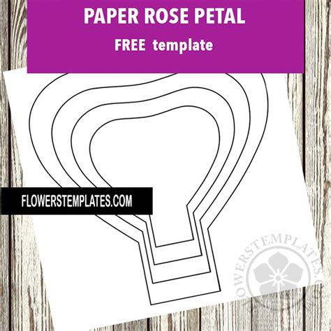 paper rose petal template flowers templates