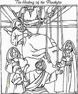 Coloring Paralytic Healing Jesus Sheets Mark Divyajanani sketch template