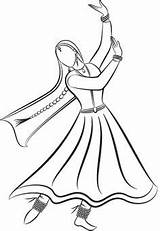 Kathak Sketches Drawing Outline Bhangra Dances Mughal Colouring Creative Nadu sketch template