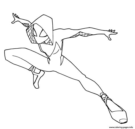 spider gwen coloring page printable