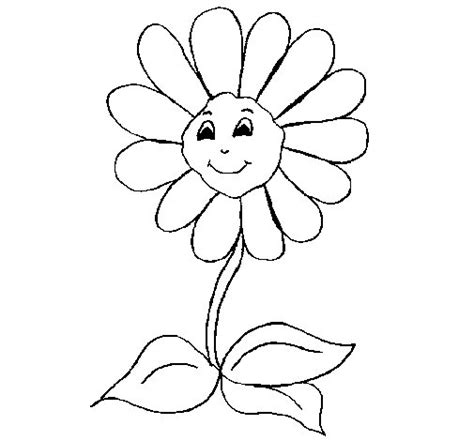 happy flower coloring page coloringcrewcom