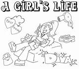 Coloring Pages Kidprintables Return Main Created Custom Girl Life sketch template