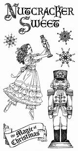Nutcracker Coloring Pages Christmas Sweet Clara Stamps Graphic Holiday Noisette Casse Cling Ballet Kids Printable Collection Nutcrackers Hampton Mounted Rubber sketch template