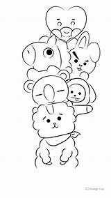 Bt21 Coloring Pages Cute Printable Xcolorings sketch template