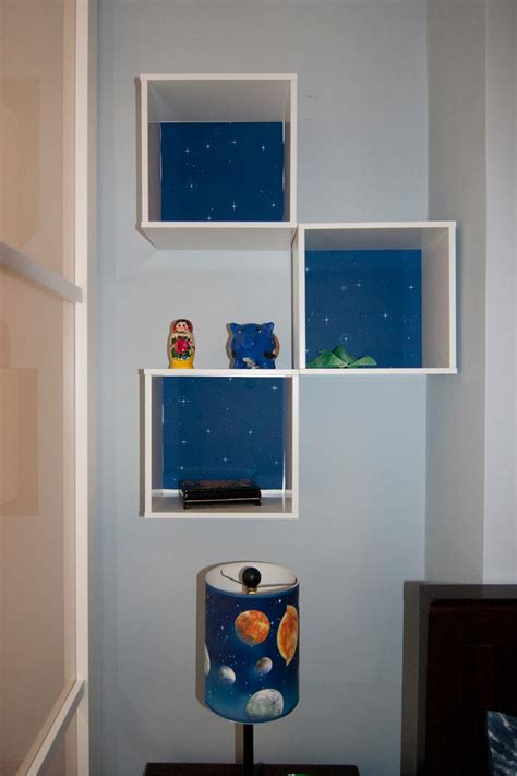 blue  white night sky cube shelves hgtv