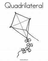 Quadrilateral Coloring Kite Windy Flying Built California Usa Twistynoodle Noodle sketch template