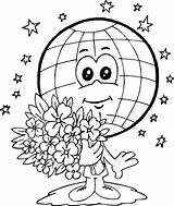 Earth Coloring Pages Climate Change Flowers Bouquet Save Color sketch template